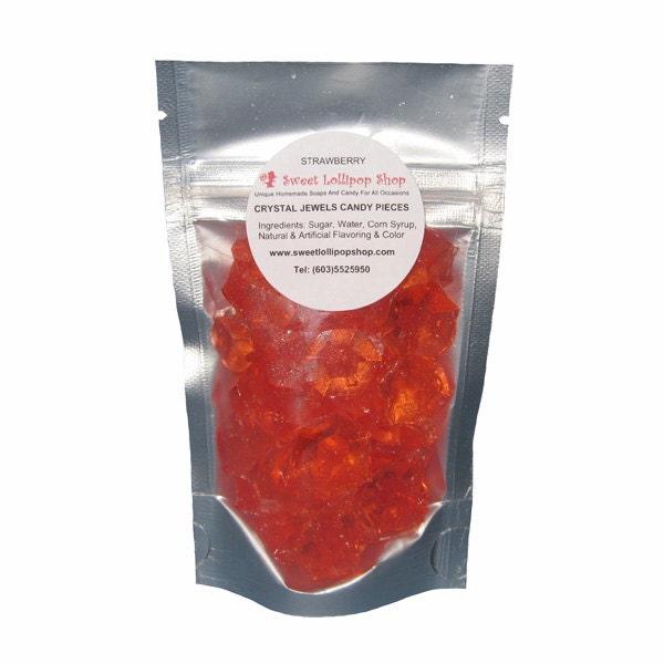 Strawberry - Crystal Jewels Barley Hard Candy Sweets - 2oz Bags