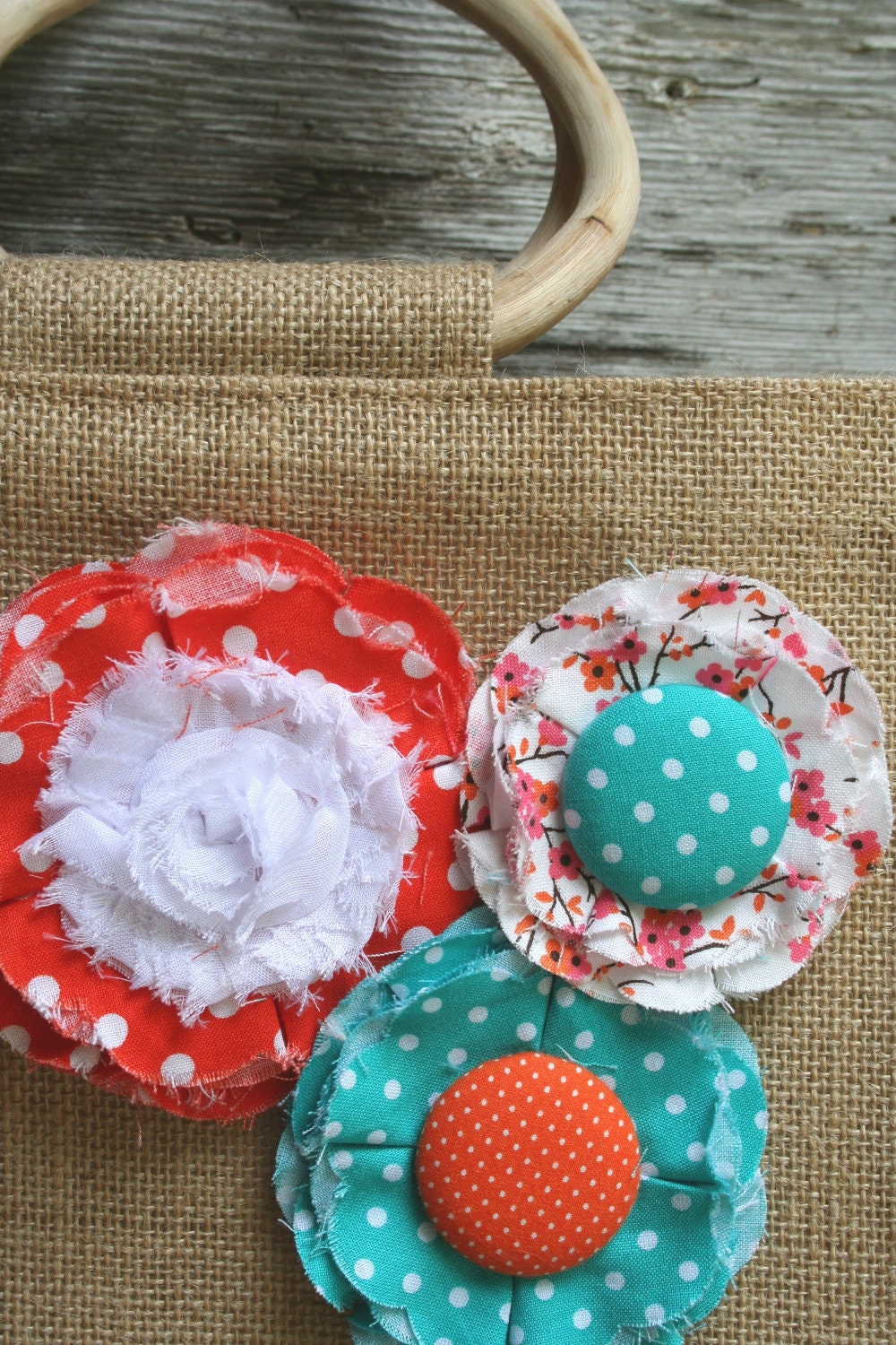 Special Listing for Maranda - (3) Shabby Fabric Flowers