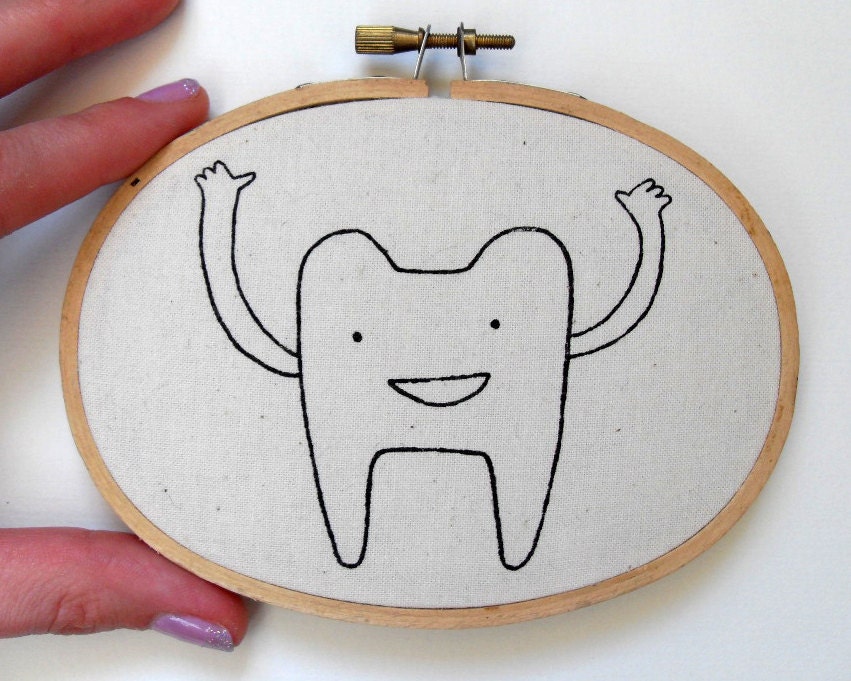Mr Tooth - Framed Textile Print