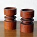 Pair of Large Mid-Century Turned Teak Candle Holders