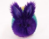 Reverse Rainbow Rabbit Stuffed Animal Toy Faux Fur Plushie Large Size