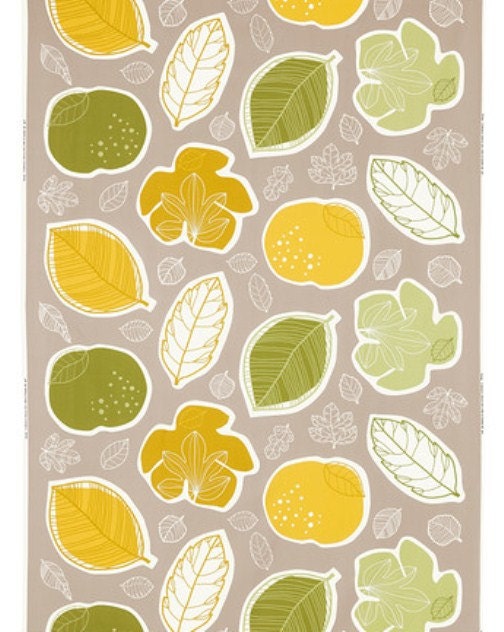 <em>Lemon Tree</em> Gurine Cotton Fabric by momentin