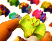 Mini Bat Recycled Rainbow Crayons (Set of 9 Recycled Crayons)