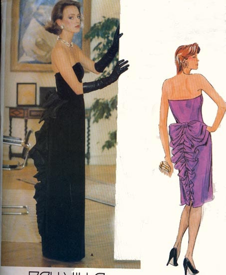 80s VOGUE 1275 Designer Original Bellville Sassoon Sewing Pattern Strapless Formal Evening Dress Size12