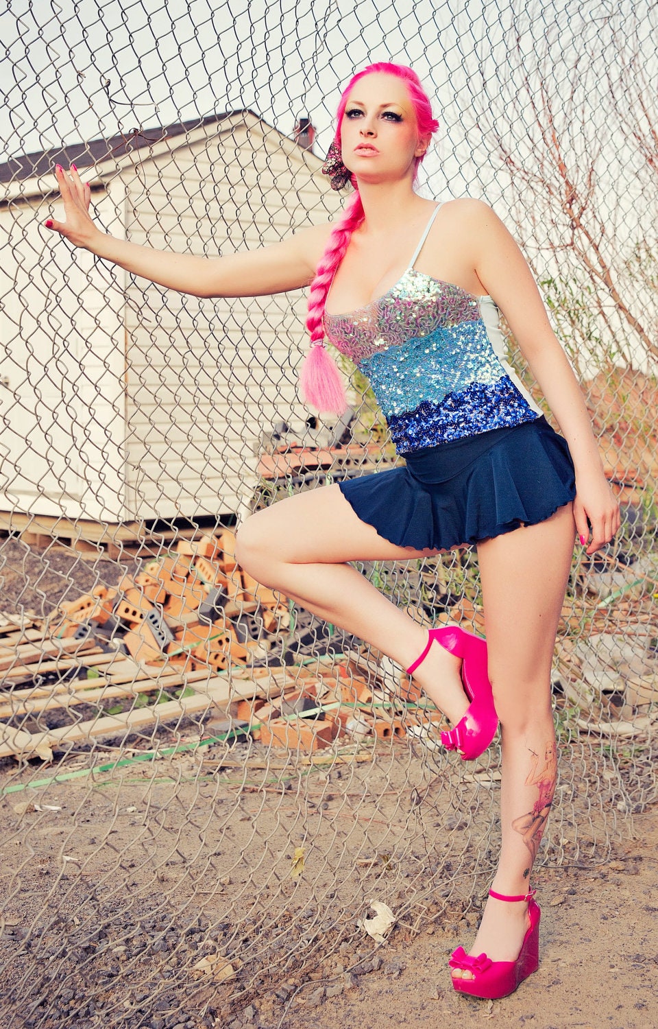 Harajuku Kawaii Sequin Figure Skating Costume by Janice Louise Miller