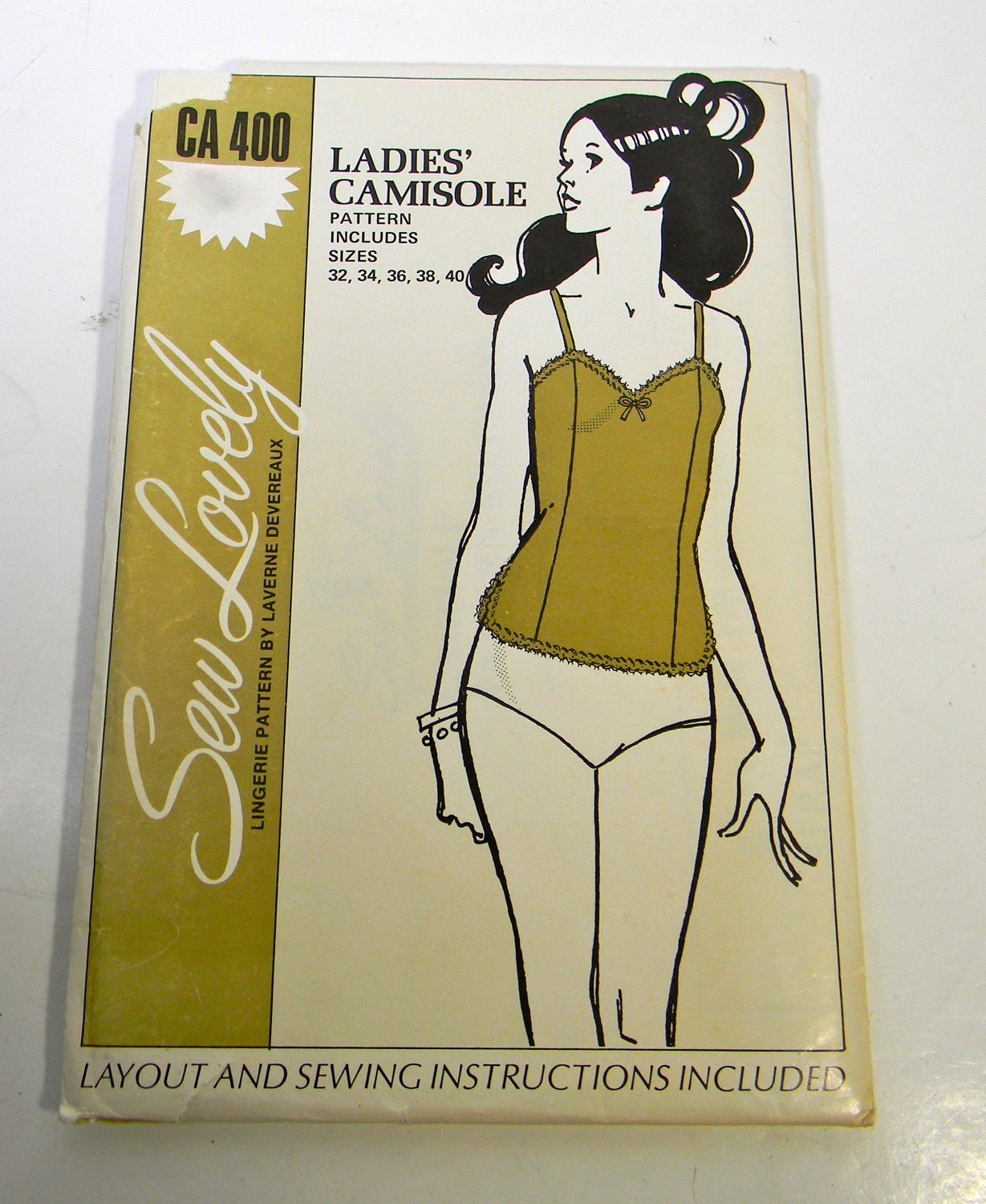 Vintage Sewing Pattern 1970 - Sew Lovely CA400 Ladies Camisole Sizes 32-40