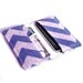 Cell Phone Wallet - Chevron Print - Dark Peacock Blue and Grayish Tan Linen - Smart Phone Wallet