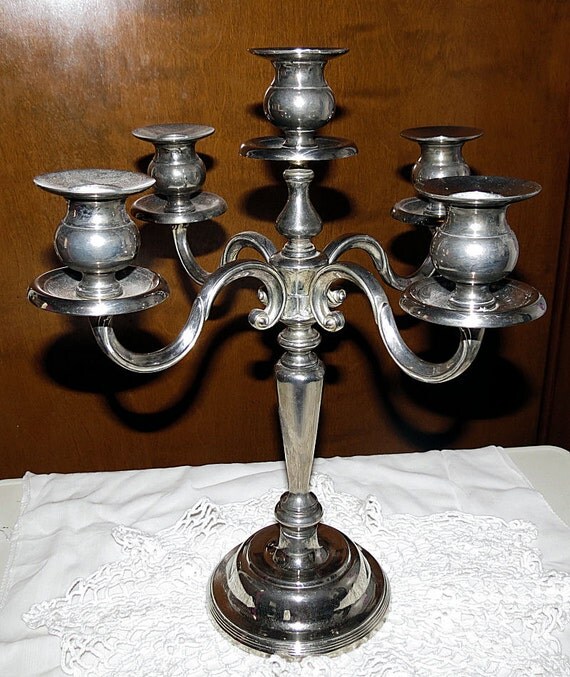 Vintage Silver Candelabra 5 Candle Candelabra by SmArtsyJewelry