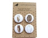owl badges (set of four)