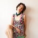 Crochet Dress with Circles - Purple, Blue and Gray
