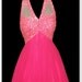 Vintage 70s Hot Pink Mike Benet Sequins Halter Party Dress S