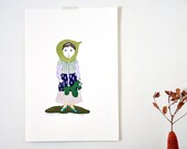 Fig Girl - autumnal fruit gocco screenprint
