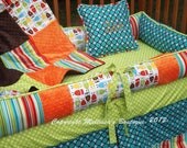 Custom Bermuda Owls & Critters FUN BRIGHT Choose and Customize Complete 4-Piece Crib Nursery Bedding Set