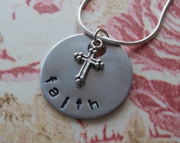 Handstamped Faith Necklace