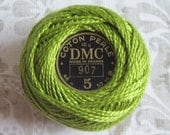 DMC Pearl Cotton Balls Size 5 - 907 Light Parrot Green