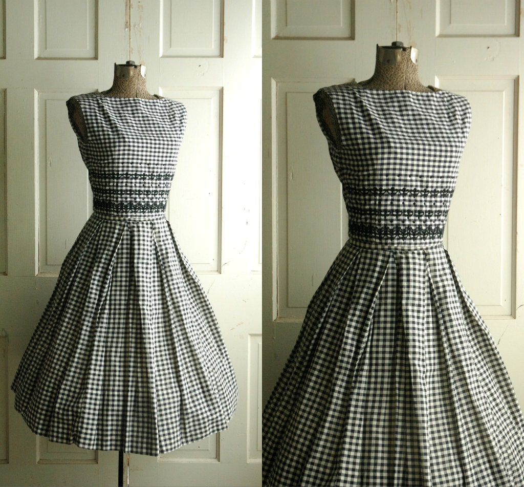 1950s Gingham Dress / Vintage Summer Dress