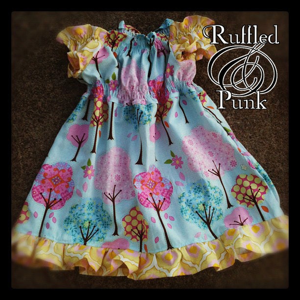 Peasant Ruffle Top, Ruffled Peasant Shirt, Children's Clothing Sizes 6 months - 2T Willow