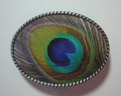 Peacock Wing belt buckle, womens belt buckle