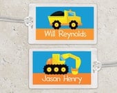 Boys Bag Tag Luggage Tag - Construction . Backhoe . Dump Truck Il_170x135