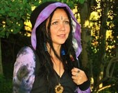 RESERVED  Hand Dyed Galactic  Pixie Coat, FestiVaL CloThing, Hooded WraP JackeT