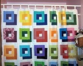 Patchwork modern shower curtain shadow squares