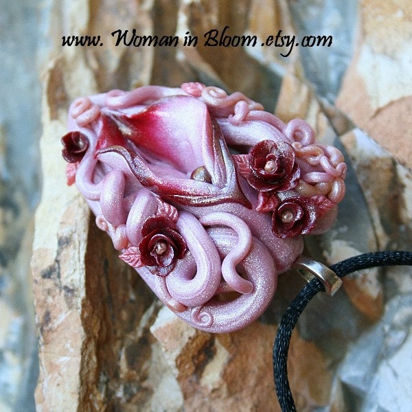 Shades of Pink - Swirling Heart Yoni - Vulva - Vagina Pendant