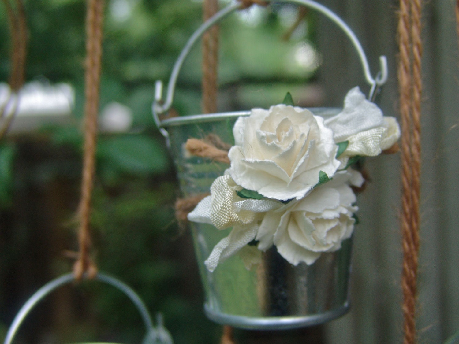 Rustic Wedding decor favor mini galvanized pails Shabby Chic decorations set of 10 tin buckets