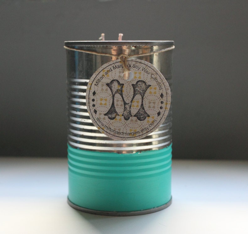 Choose Your Scent Color Block Soy Wax Candle in a Reused Can