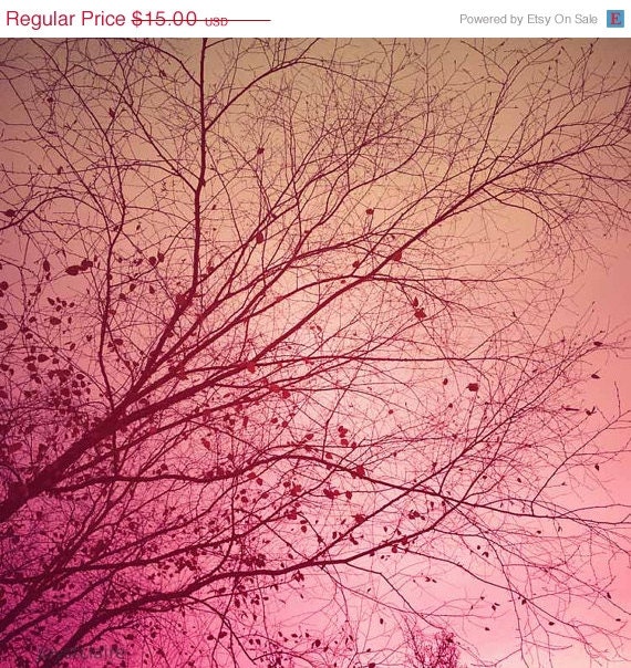 4th of July Sale Pink dreamy tree photograph . baby nursery art .spring summer rose magenta . home decor . cottage chic art . nature photog