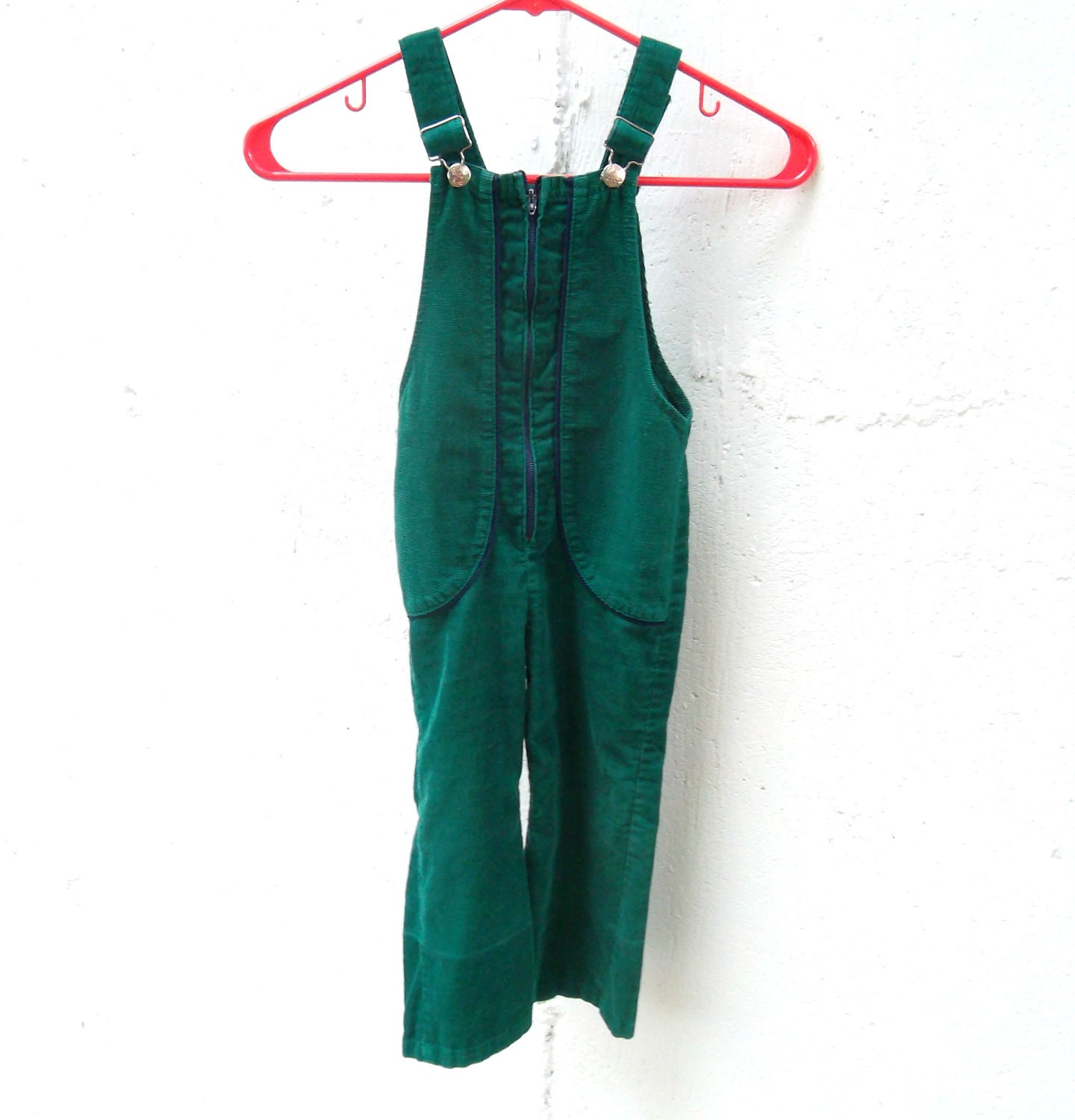 Vintage Children's Overalls by Billy the Kid in Forest Green (Size 4T)