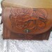 Vintage Hand tooled Leather SHOULDER Roses Purse Bag