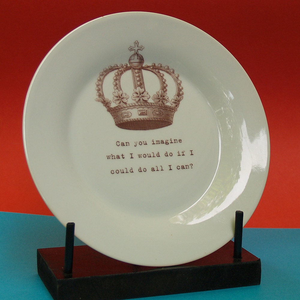 What Would I Do - Upcycled Medium Round Plate