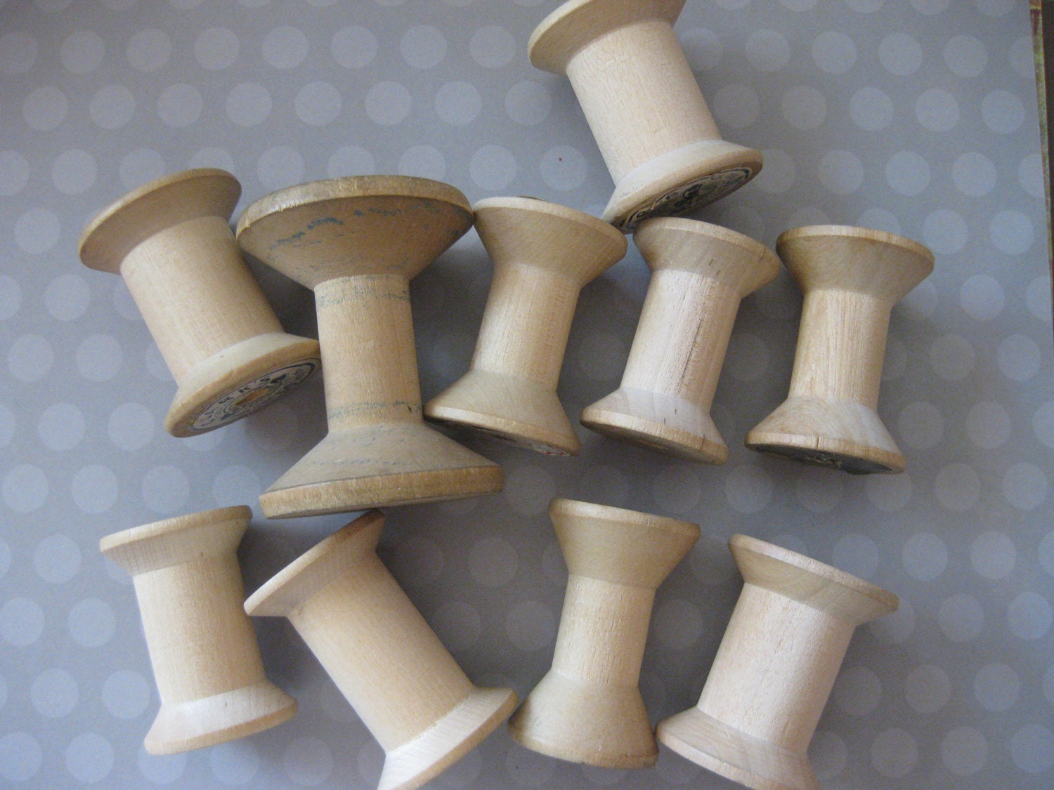 Vintage Wooden Spools Set One