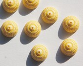 Vintage Acrylic Yellow on White Mosaic Bead Caps bds507 - yummytreasures