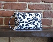BUY 3, GET 1 FREE - Square Wristlet Zipper Pouch - Frilly Frolic in White