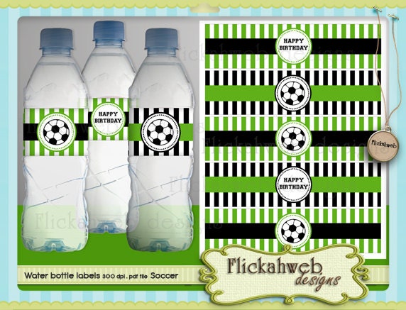 soccer water bottle labels printable digital instant by flickahweb