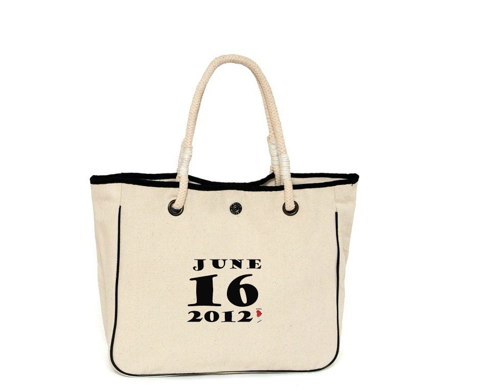 Wedding Tote Bag, personalized tote, bridal tote, wedding date ...