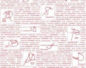 Polka Dot Stitches Words Red - 1/2 Yard