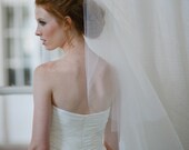 Double Layer Tulle Bridal Veil Waist Length with Plain Edge in Ivory or White by Fine & Fleurie