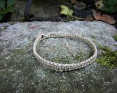 Natural Square Knot Hemp Anklet