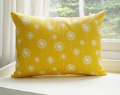 Yellow Pillow Cover Lumbar Pillow 12x16 Decorative Pillow Dandelion Pillow - BlossomPillowCo
