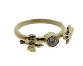Love birds Ring. silver or gold, made to order with a brilliant cut diamond solitaire. Unique.