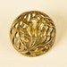 Antique Art Nouveau Pierced Brass Button With Flower Buds