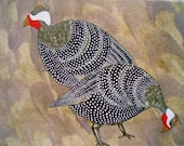 Guinea Fowl Blank Greeting Card - geminiriverrocks