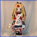 OOAK Zombie Alice in Wonderland Hand Stitched Doll Creepy Gothic Folk Art by Jodi Cain RESERVED for Hahamoo
