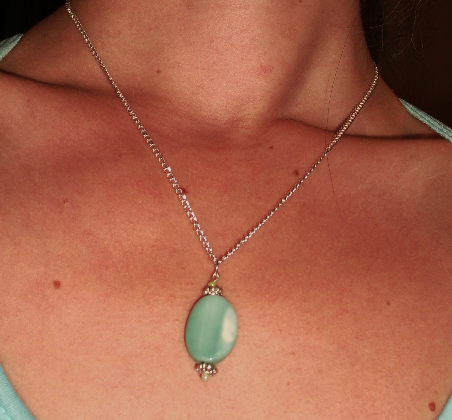 Fire Dyed Agate Necklace Hippie Sunday Style