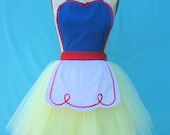 retro apron SNOW WHITE TUTU princess apron  inspired retro Apron womens full costume aprons flirty pinup girl