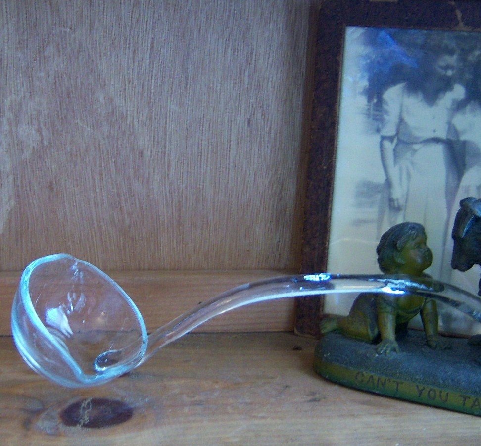 Depression Glass Clear Punch Bowl Ladle