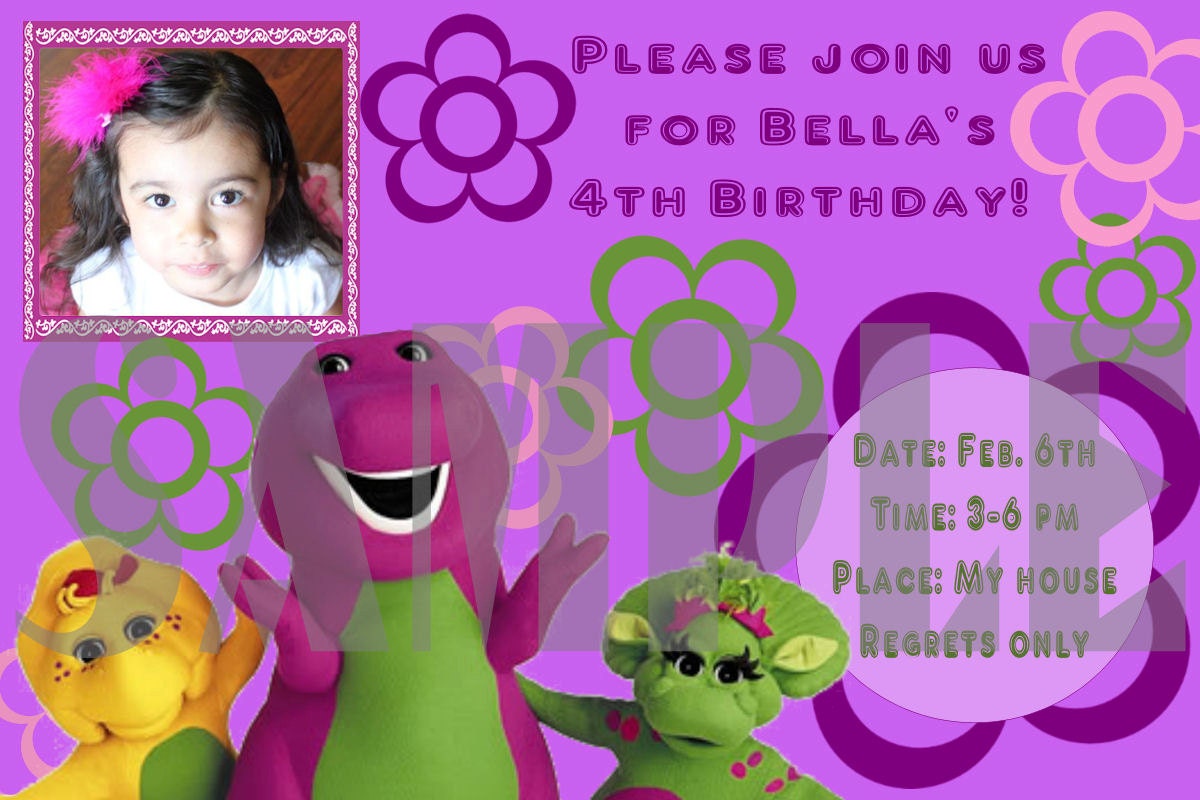 Barney Party Invitation