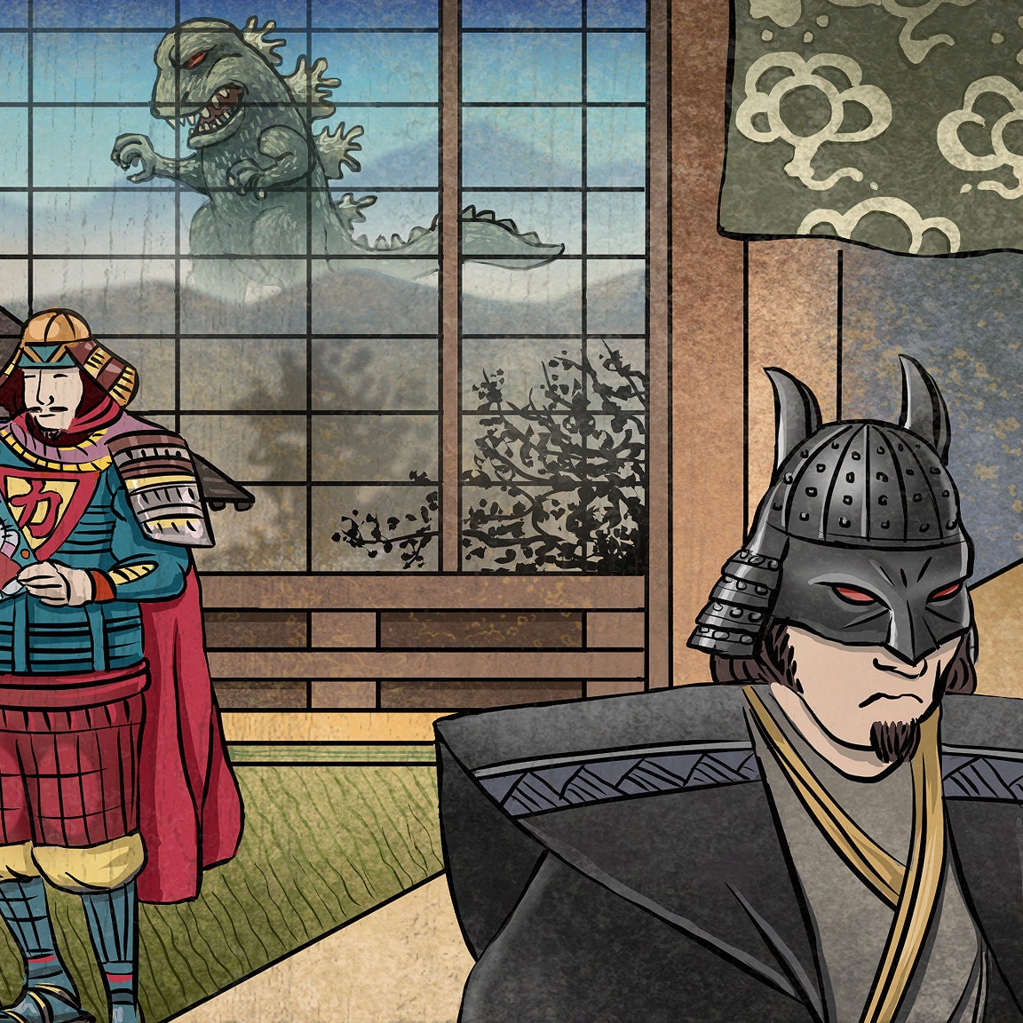 Sanctuary-- 11 x 14 signed print Japanese Superheroes